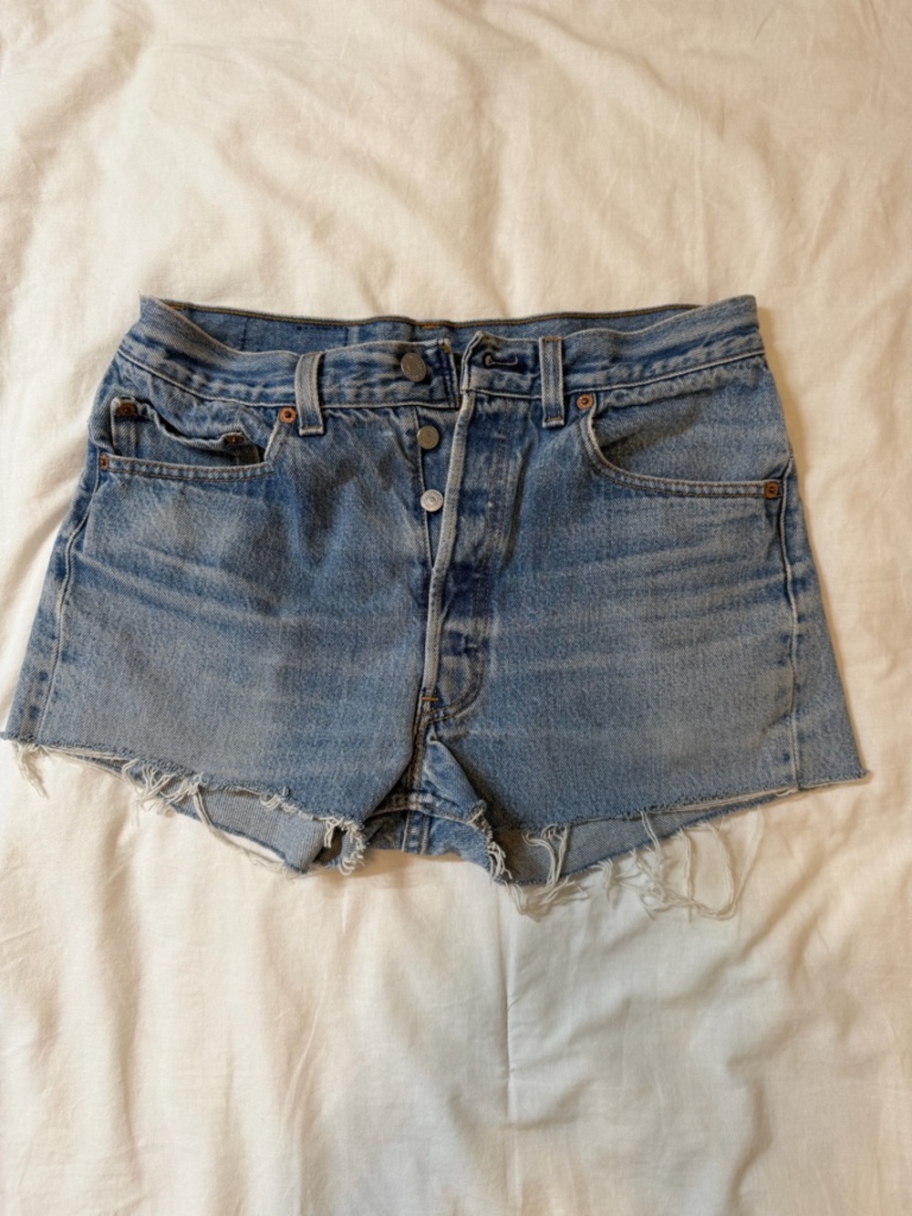 Vintage Levi’s 501 Cutoff Shorts High Rise Light Wash Denim 30